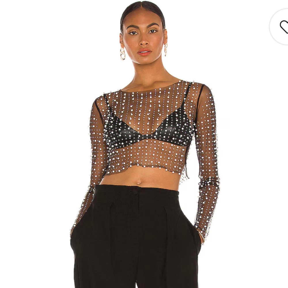 Sheer bedazzled top